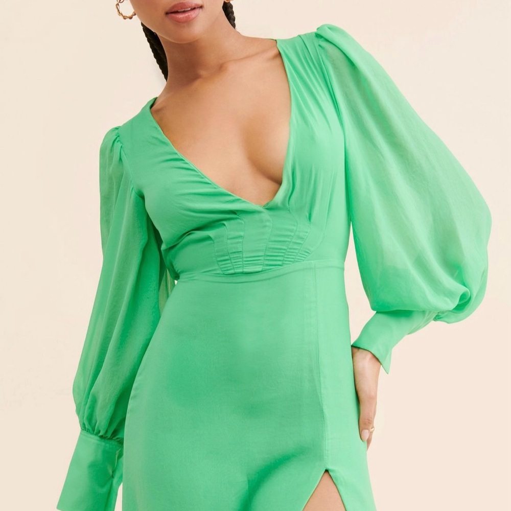 Anthropologie Laagam Elegant Green Dress size M